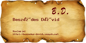 Beszédes Dávid névjegykártya