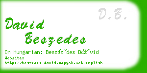 david beszedes business card